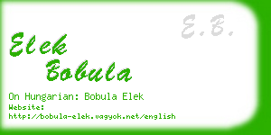 elek bobula business card